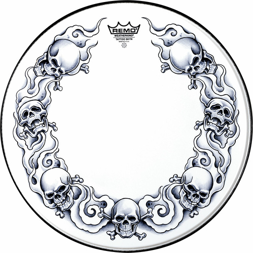 Пластик для малого барабана Remo 14" Tattoo Skyns Skulls